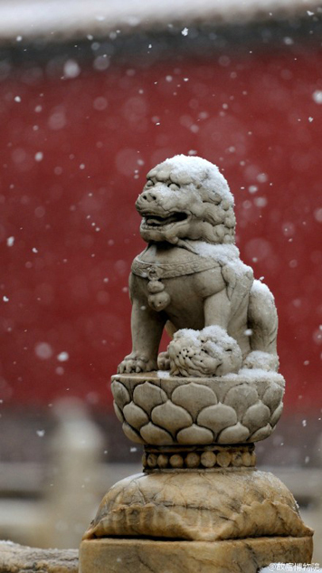 В Пекине выпал первый снег в эту зиму