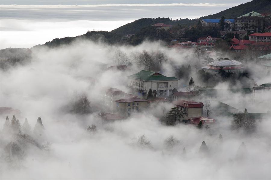 Туман в горах Лушань провинции Цзянси
