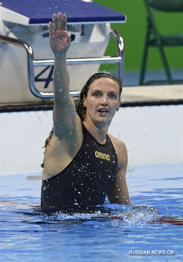Венгерская спортсменка Катинка Хошсу установила мировой рекорд в комплексом плавании на 400 на ОИ в Рио