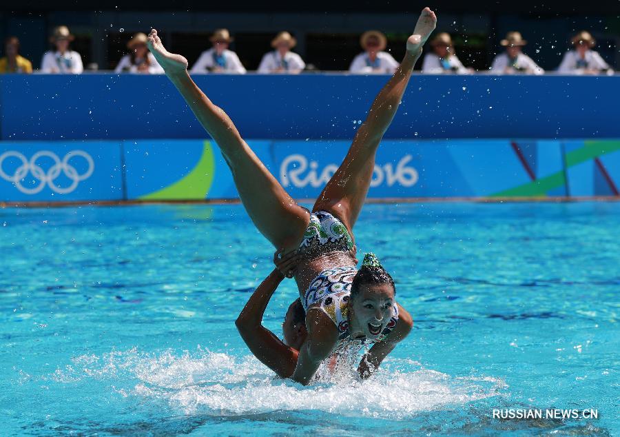 Китаянки завоевали серебро на соревнованиях групп по синхронному плаванию на Олимпийских играх в Рио-де-Жанейро