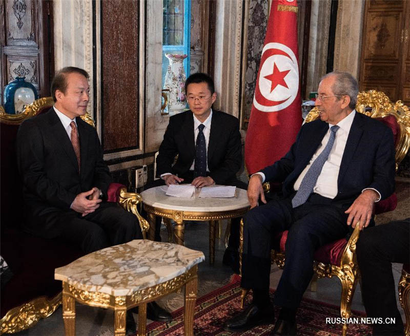Председатель парламента Туниса М.Эннасер встретился с главным редактором агентства Синьхуа Хэ Пином