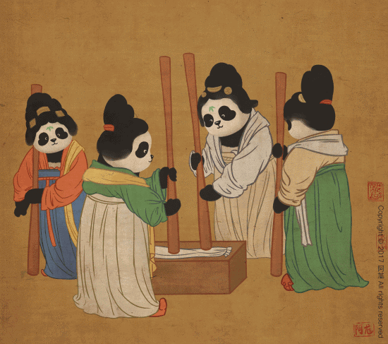 Панды в картинах известных художников