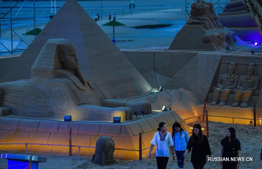 Международный фестиваль песчаных скульптур открылся в Чжоушане