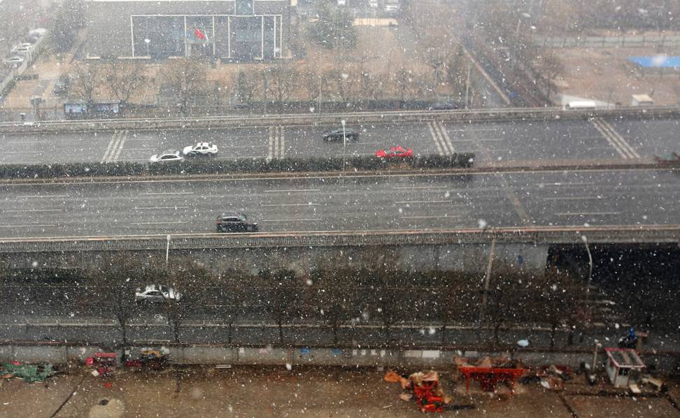В Пекине выпал весенний снег