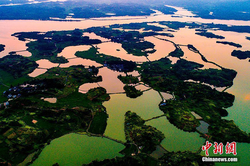 Вид на национальный парк заболоченных земель Чунлин с высоты птичьего полета