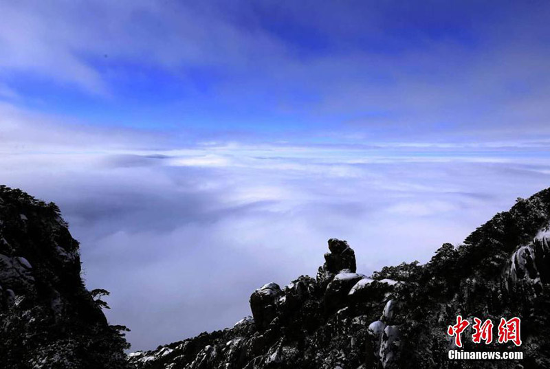 Горы Саньциншань после снегопада