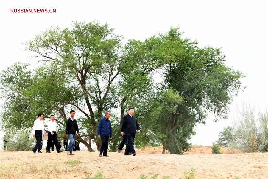 Си Цзиньпин с инспекционной поездкой посетил сельскую общину и район лесовосстановления на северо-западе Китая