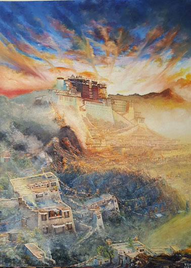 Дворец Потала на картинах китайского художника Хуан Цзялиня