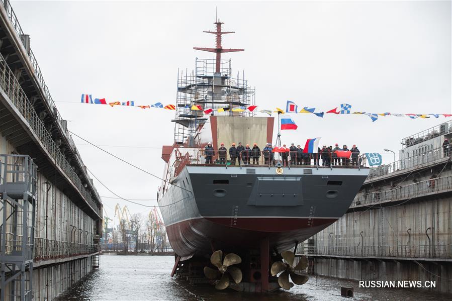 В Петербурге спустили на воду корвет "Ретивый"