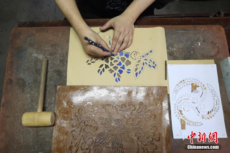 Синие набивные ткани китайской провинции Цзянсу 