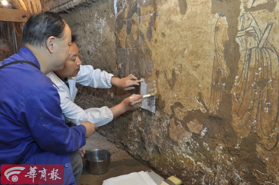 В Китае с помощью новых технологий восстановлены фрески в древной гробнице, проливающие свет на уклад жизни в эпоху династии Тан