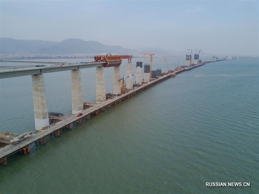 Строительство скоростной железной дороги через морской залив в провинции Фуцзянь