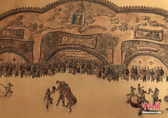 Китаец нарисовал 20-метровую картину древнего городка Лодай
