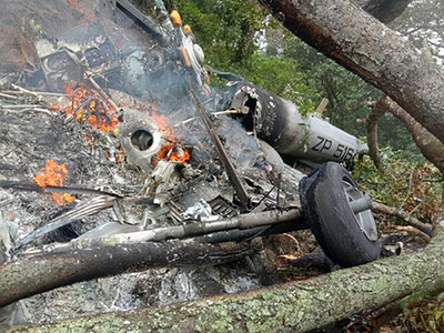 Вертолет с начальником штаба обороны ВС Индии на борту потерпел крушение в штате Тамилнад