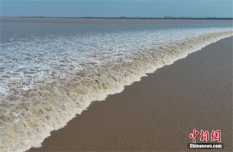 Приливная волна на реке Цяньтан в провинции Чжэцзян