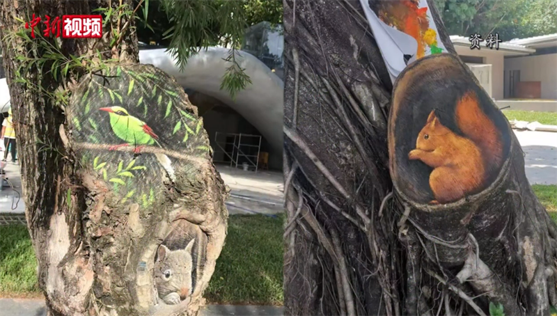 Охранник украшает парки Шэньчжэня рисунками животных