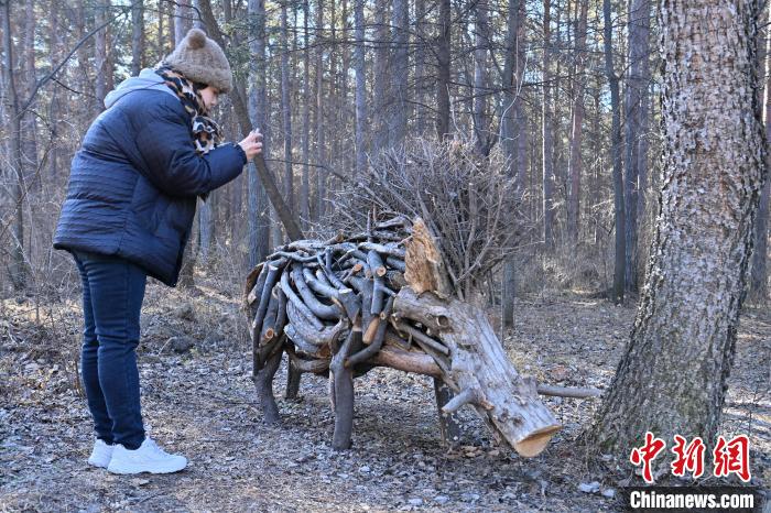 Парк в Чанчуне радует оригинальными скульптурами из веток