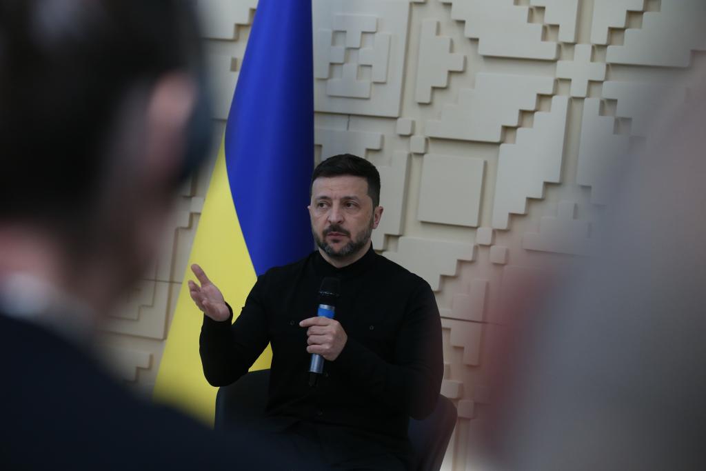 15 мая, Анкара. Президент Украины Владимир Зеленский на пресс-конференции в посольстве Украины в Турции. /Фото: Синьхуа/ 