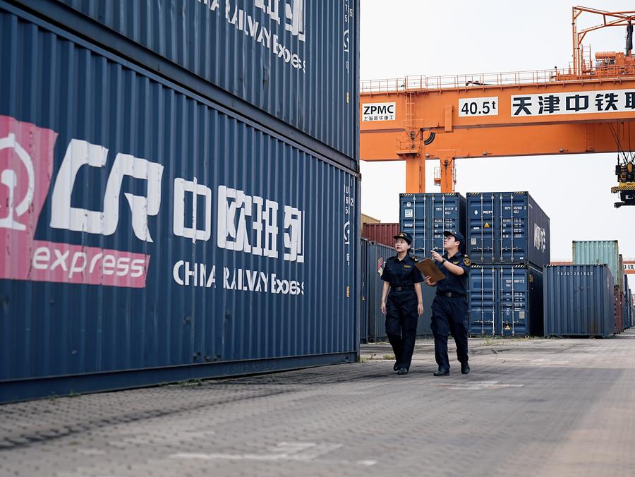 С начала 2025 года из Тяньцзиня отправлено более 50 тыс. TEU поездами Китай-Европа/Центральная Азия