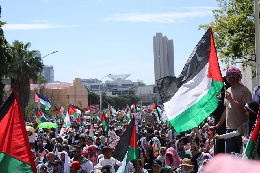 27 сентября, Кейптаун. Демонстрация в поддержку Палестины. /Фото: Синьхуа/