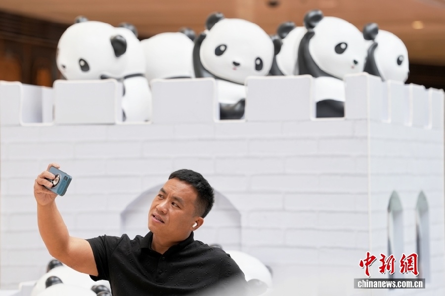 Арт-инсталляция из фигурок панд привлекает жителей Пекина